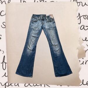 vintage japanese streetbrand acid light wash bootcut jeans